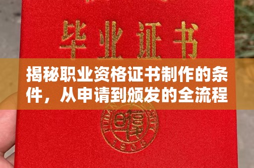 关庙揭秘职业资格证书制作的条件，从申请到颁发的全流程解析